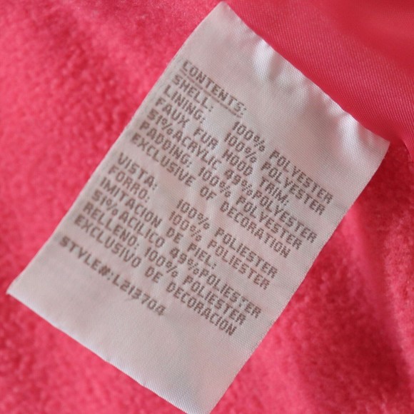 London Fog Girls Winter Puffer Jacket Coat 3T Pink Floral Hooded Fleece Lined - Picture 12 of 13